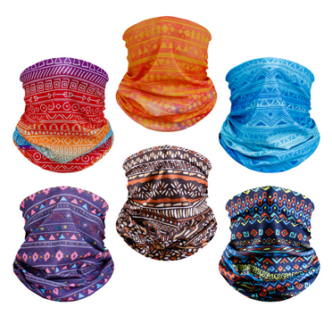 Adult 6 Pack Neck Gaiter Elastic Balaclavas Face Mask Versatile Bandana for Men Women