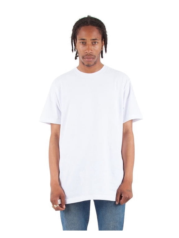 Men's 6.0 oz Active Short Sleeve T-Shirt, 100% Cotton Crewneck Tee White, Size Medium