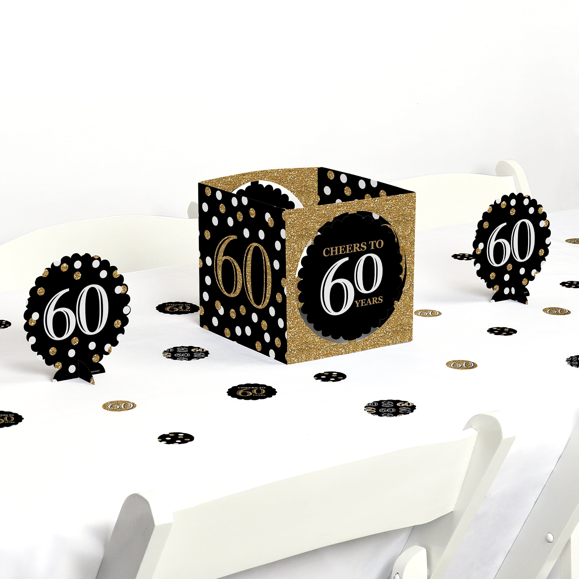 60th Birthday Party Honeycomb Centerpiece Decoration (12 x 11 In