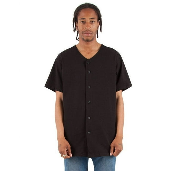 Adult 7.5 oz., 100% US Cotton Baseball Jersey - BLACK - 4XL