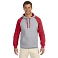 thumbnail image 1 of Adult 8 oz. NuBlend® Colorblock Raglan Pullover Hooded Sweatshirt, 1 of 4