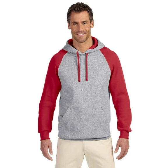 Adult 8 oz. NuBlend® Colorblock Raglan Pullover Hooded Sweatshirt