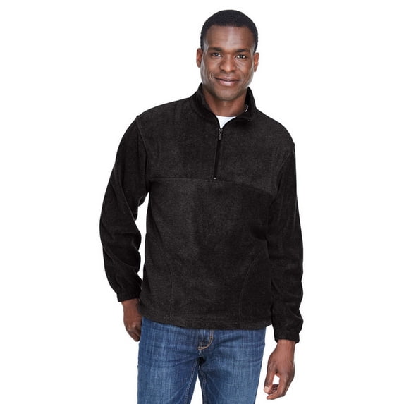 Adult 8 oz. Quarter-Zip Fleece Pullover - BLACK - L