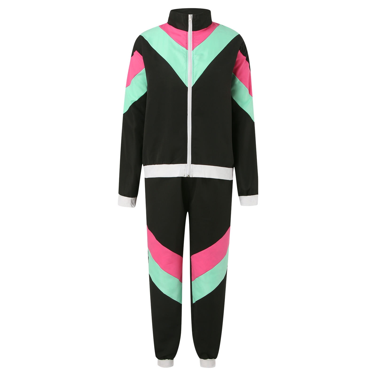 Adult 80s Tracksuit Retro Hip Hop Windbreaker Disco Tracksuit Sets