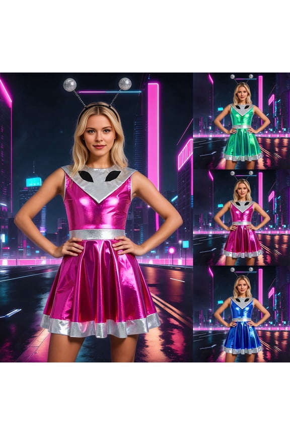 Adult AI Artificial Intelligence Alien Role Play Dress Up Dress Up Hot Pink XXL