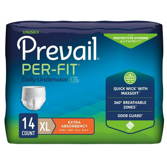 Adult Absorbent Underwear Prevail® Per-Fit® Pull On X-Large Disposable Moderate Absorbency