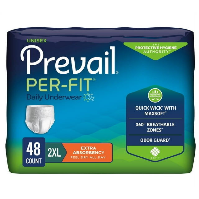 Adult Absorbent Underwear Prevail® Per-Fit® Pull On X-Large Disposable ...