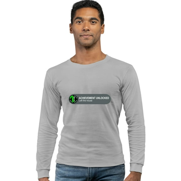 Adult Achievement Unlocked Left The House Funny Gamers Long Sleeve T-Shirt