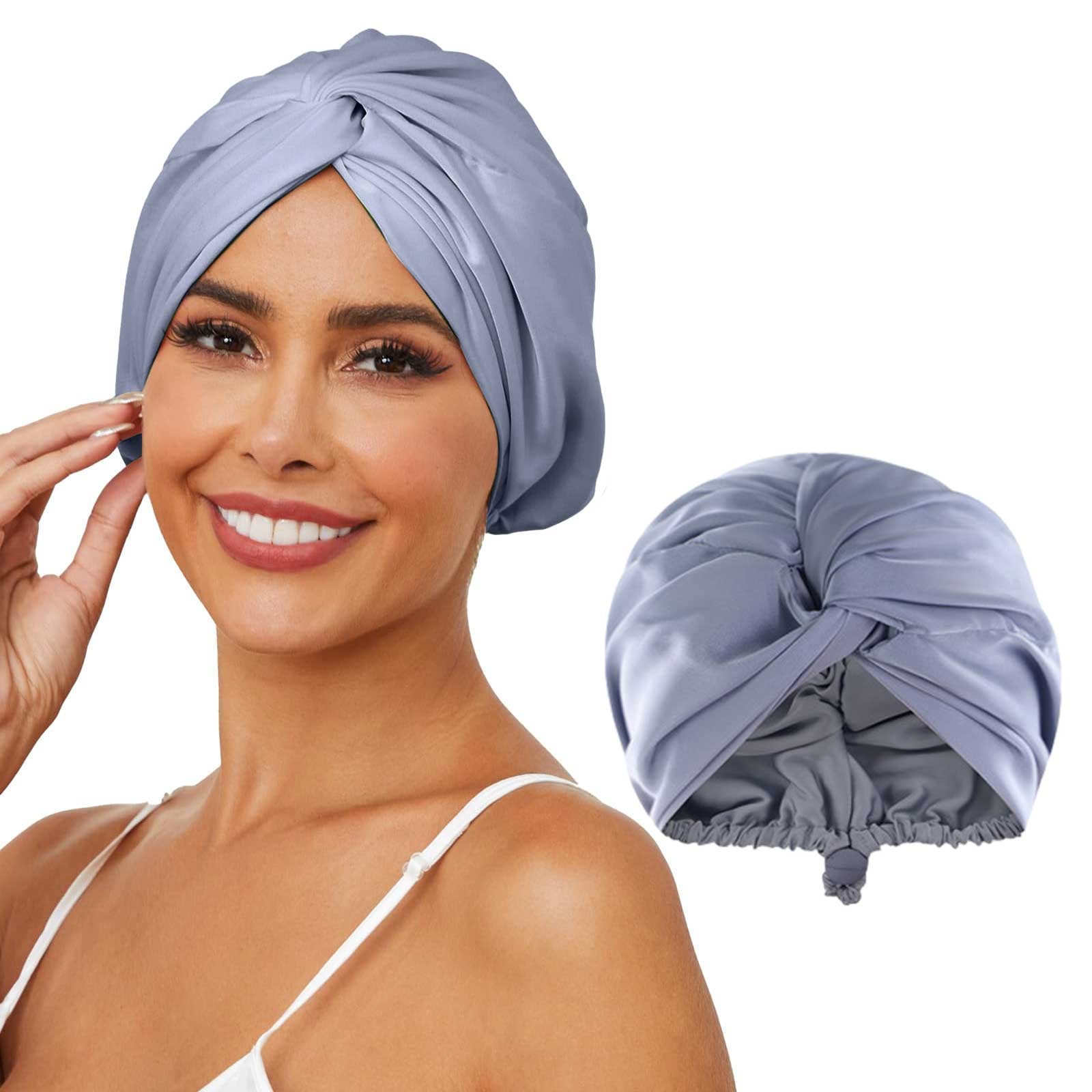 Adult Adjustable Silk Satin Hair Bonnet For Sleeping Double Layer Hair Wrap Sleep Cap Turban For Women Men Curly Straight Hair Long Large Braid Unisex Hair Leaving Conditioner for Wavy Hair Hair