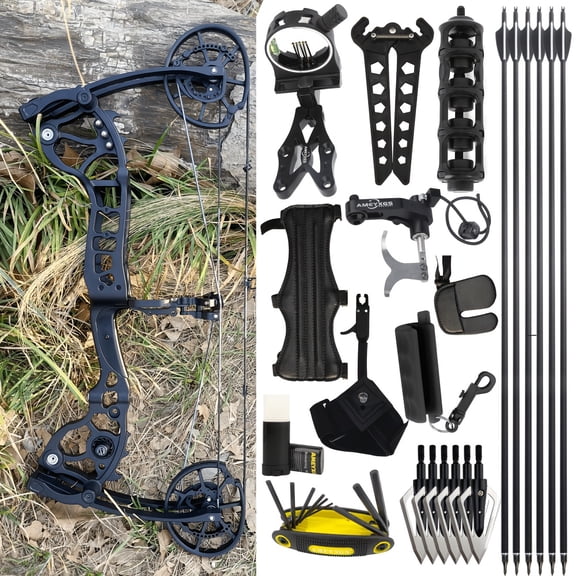 Adult Advanced Compound Bow Set, 20-70 Lbs Adjustable Draw Weight, Complete Archery Kit for Outdoor Sports Hunting & Target Shooting
