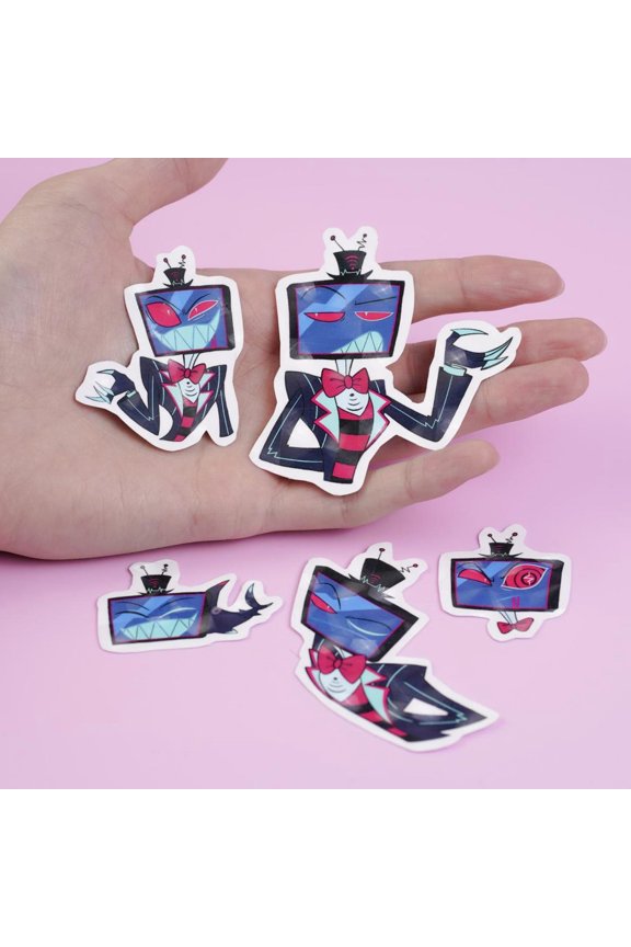 Adult Animated Series Vox Waterproof keychain - Demon TV Personality Decals for Water Bottles, s & Fandom CustomizationGift for Her, RANDOM 1 PACK