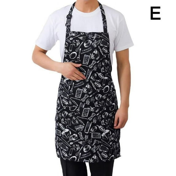 Adult Apron Striped Chef Waiter Apron Kitchen Cook With 2 Apron Pockets T1V5
