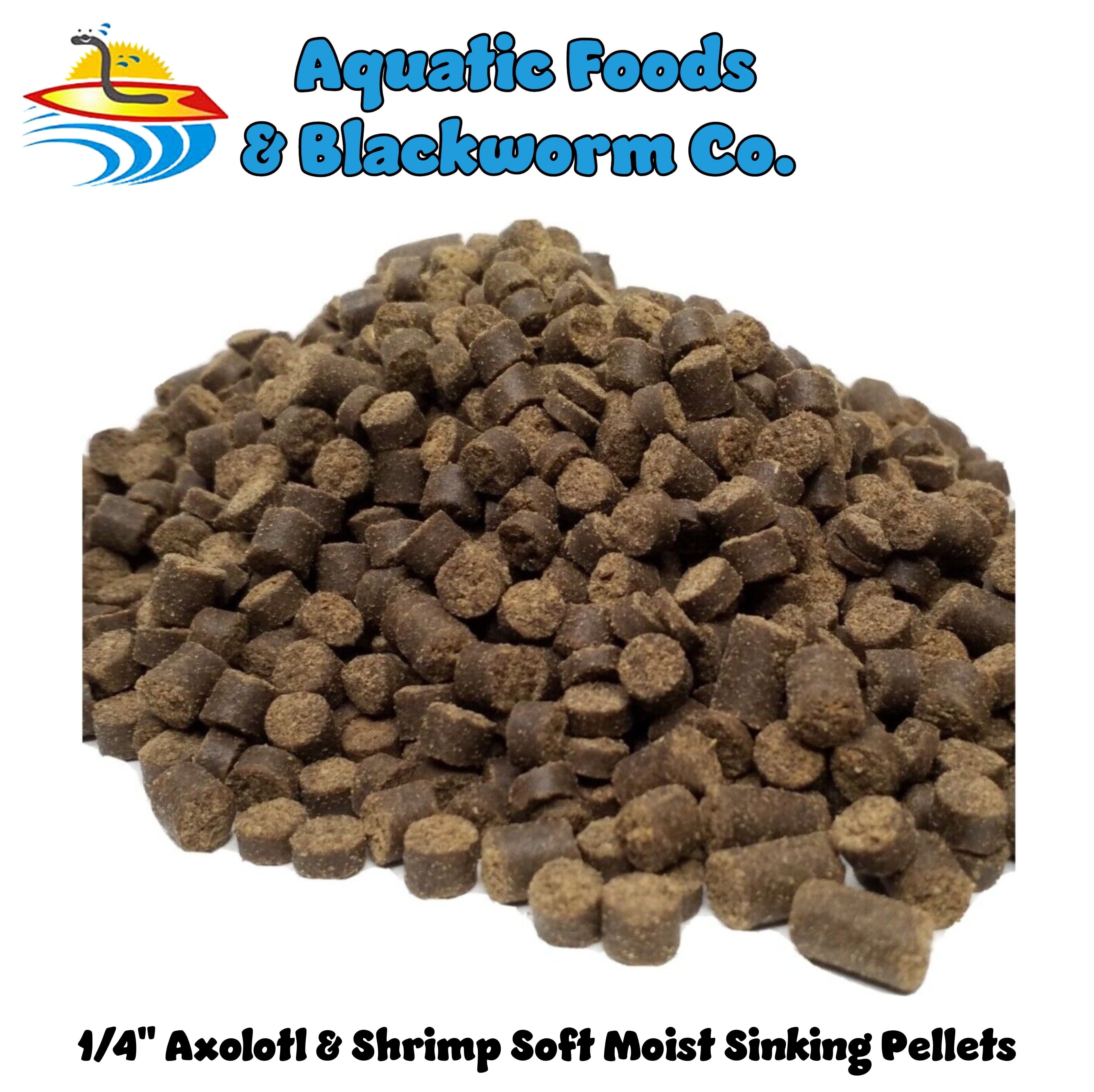 Adult Axolotl Food 1/4" Soft Moist Sinking Pellets for Axolotls, Shrimp, Snails, Large Tropical Fish Rangen Salmon Sinking Pellets. Aquatic Foods Premium Tropical Fish Pellet Foods…20-lbs