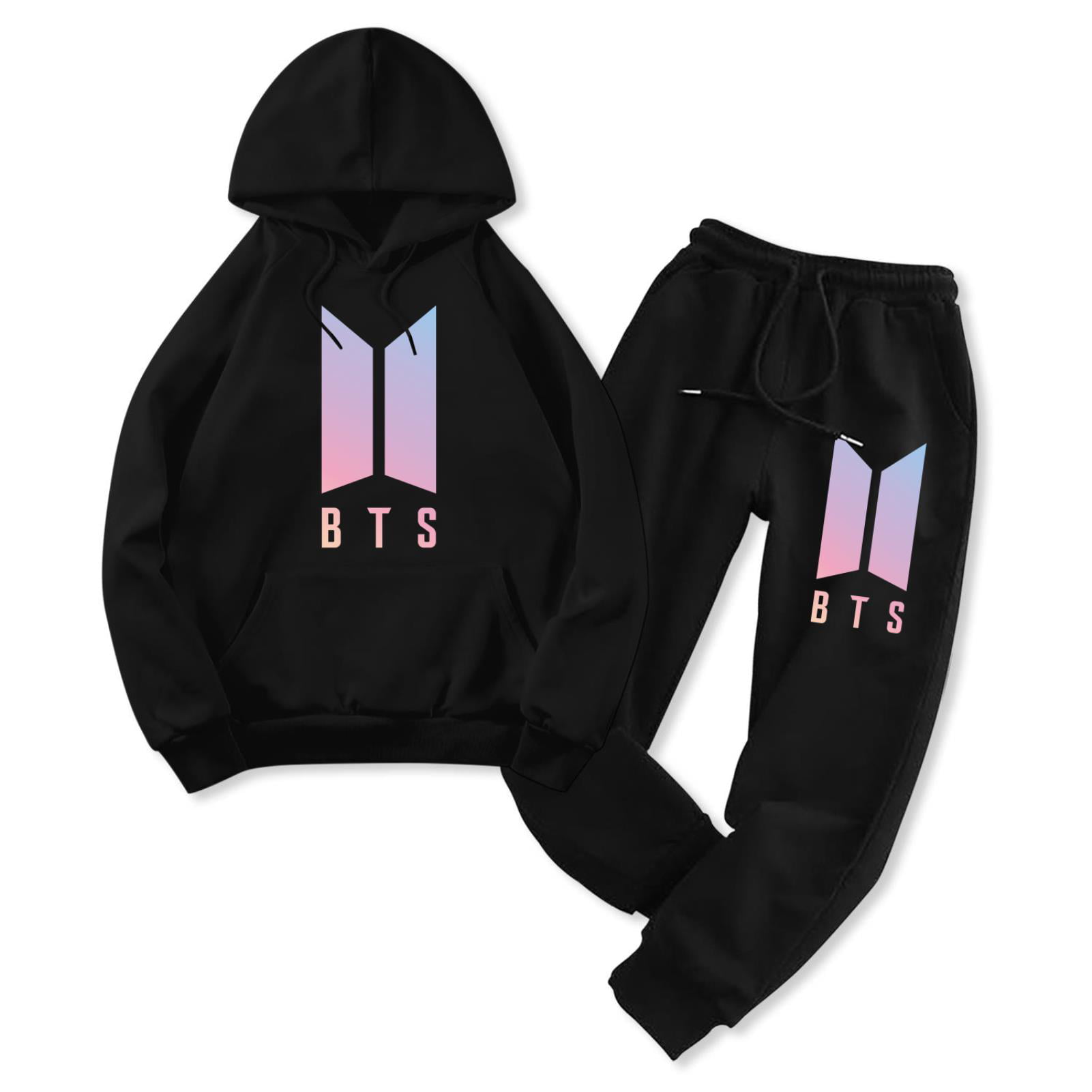 Adult BTS Pullover Hoodies and Sweatpants 2 Piece Outfit Set