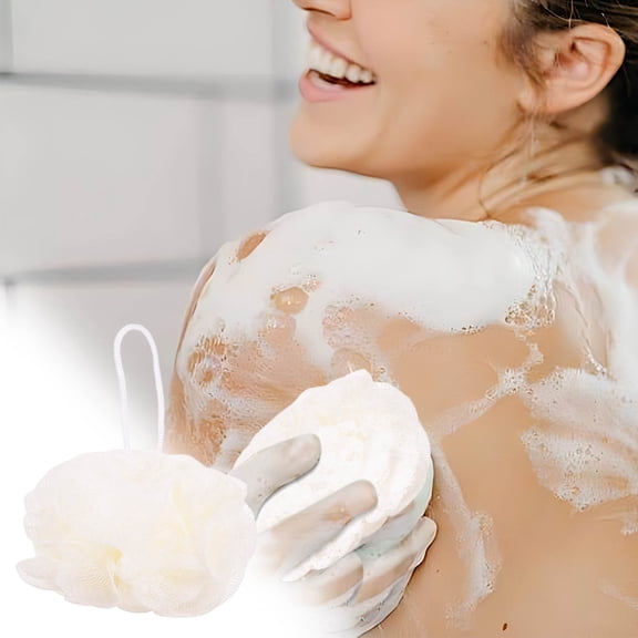 Adult Bath Loofah & Washcloth Set - Hanging Back Scrubber, Lather-Boosting Soft Durable for Adult Bathing Shower Bathroom Essentials