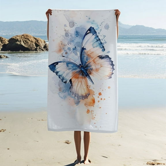 Adult Beach Towel, Modern Simple Beach Towel, Butterfly Print Bath Towel