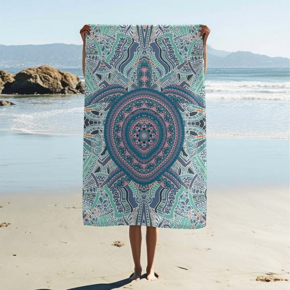 Adult Beach Towel, Polyester Beach Towel, Turtle Print Bath Towel