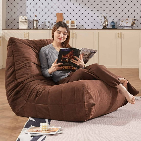 Adult Bean Bag Chair,Memory Foam Togo Sofa,Lazy Floor Sofa, Ergonomically Designed Fireplace Chair, Multi-functional Chair for Living Room and Bedroom