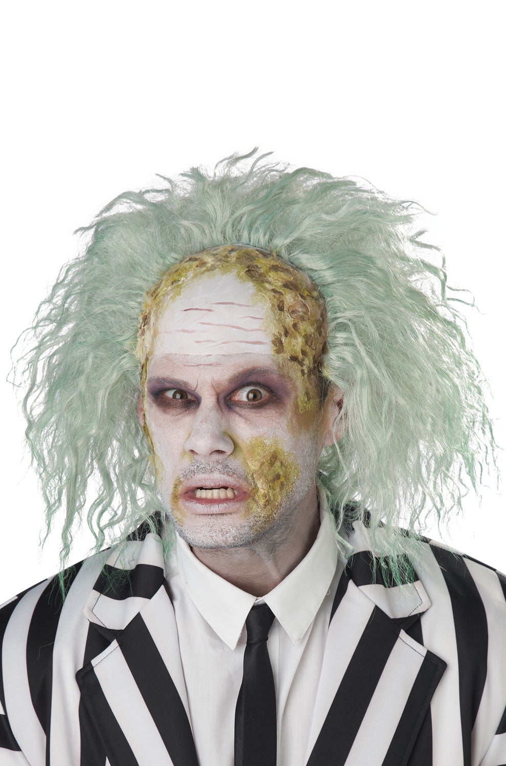Smiffys Beetlejuice Adult Wig With Fabric Bald Head White Green | Seychelles