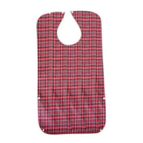 Adult Bib 3-Pack Waterproof Reusable Eating Apron with Food Catcher Pocket for Elderly and Adults, Large Washable Clothing Protector