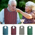 thumbnail image 1 of Adult Bib Apron for Elderly, Waterproof Cotton Tethered Clothing with Foldable Pocket and Hidden Fasteners, Multicolor, 30.7 x 17.7 in, 1 of 6