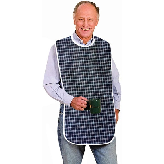 Adult Bib Clothing Protector Extra Large Waterproof PVC Material Reusable Washable Mealtime Protector for Seniors Elderly Dining Assistance Liquid Food Shield Guard