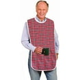 thumbnail image 1 of Adult Bib, Extra Long Washable Reusable Clothing Protector, Snap Closure PVC Polyester Meal Bib for Elderly Patient with Pocket Design, Red, 1 of 5