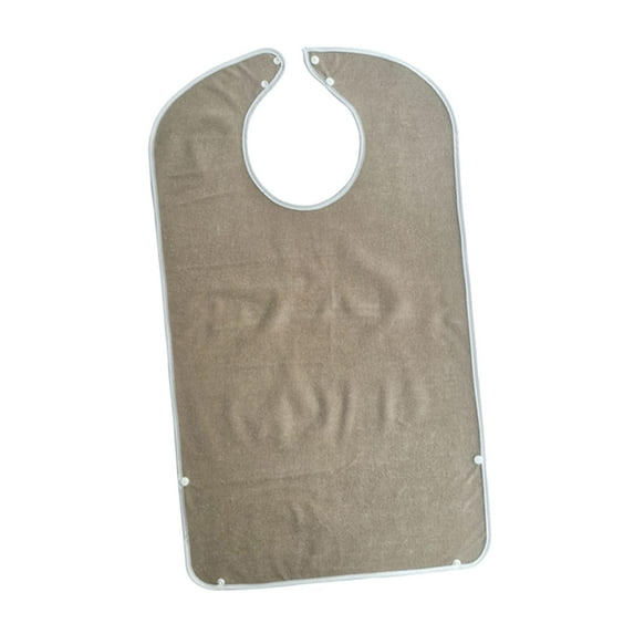 Adult Bibs, Mealtime Clothes Protector Disability Aid Super Absorbent Daily Living Aids Waterproof Apron Dining Bibs for Men Elderly , Brown, 30.71x172in