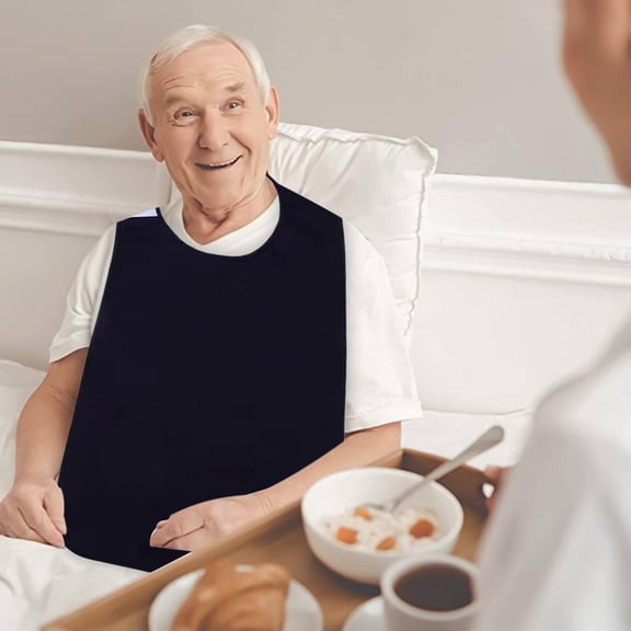 Adult Bibs, Washable Bibs for Adults, Adjustable Eating Bibs for Seniors and Disabled, Large Cloth Clothing Protectors for Elderly Men and Women