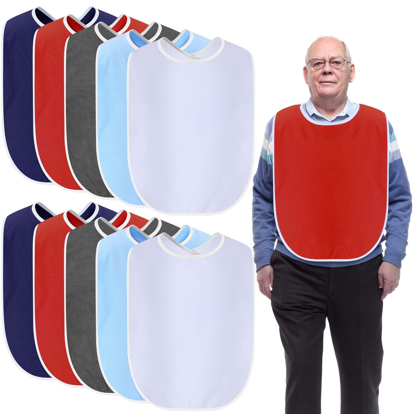 Adult Bibs Washable Clothing Protector for Men Women Adjustable Eating ...