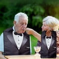 thumbnail image 1 of Adult Bibs, Waterproof Tuxedo Print Dining Cloth, Double-Layer Polyester Unisex Elderly Care Bib Machine Washable Full Coverage, 1 of 6