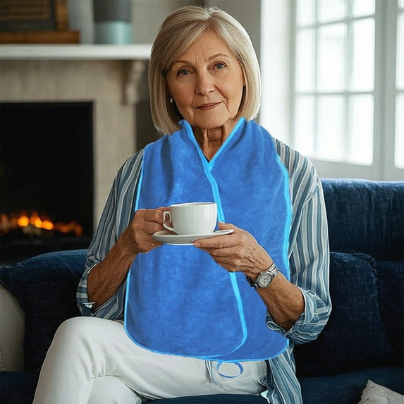 Adult Bibs for Eating, Extra Large Washable Clothing Protectors with Adjustable Closure for Elderly Seniors and Disabled Men Women, Adaptive Bibs