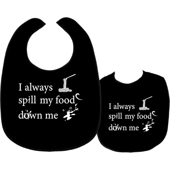 Adult Bibs for Eating Waterproof Washable Clothing Protectors Canvas Reusable Women Black