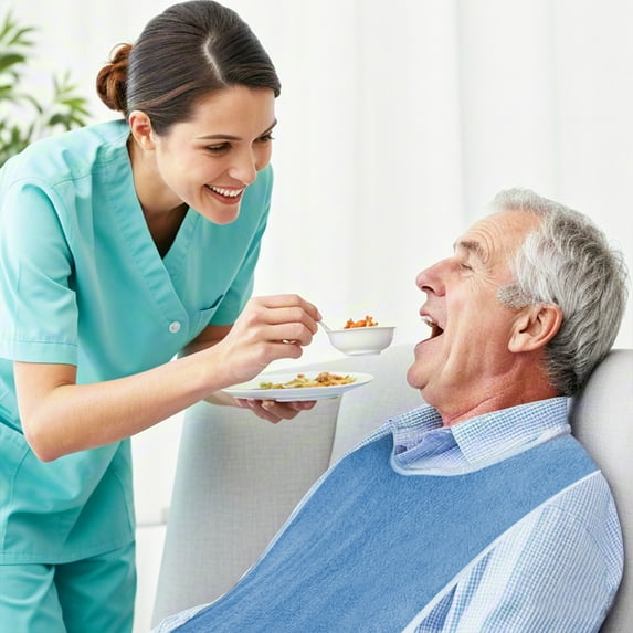 Adult Bibs under $5! CQCYD 5 Pack Adult Bib for Eating, Washable Clothing Protector for Seniors, Adjustable Drool Bib Set