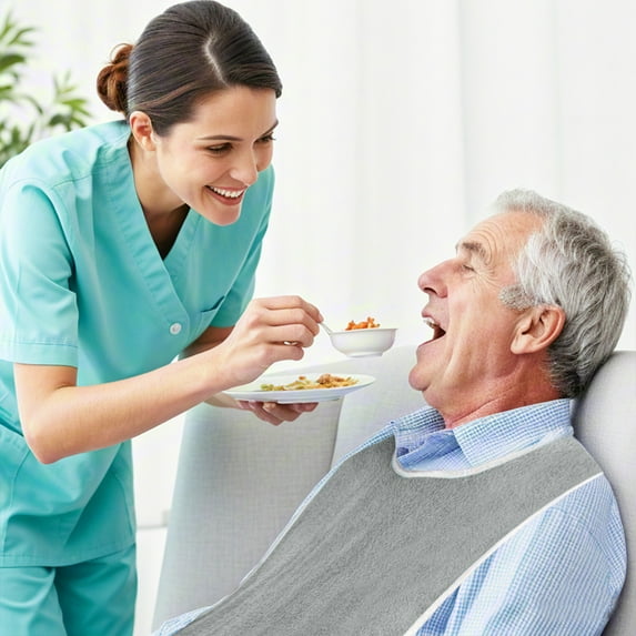 Adult Bibs under $5! CQCYD 5 Pack Adult Bib for Eating, Washable Clothing Protector for Seniors, Adjustable Drool Bib Set