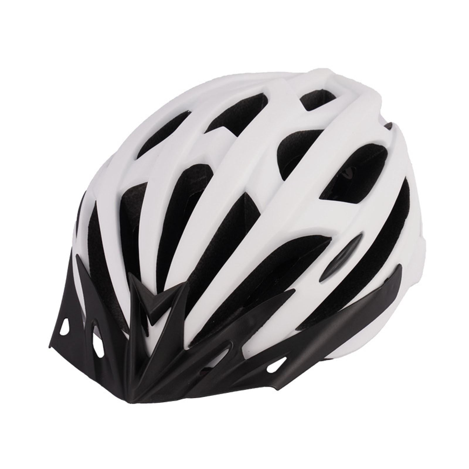 Adult Bike Helmet Integrated Molding Mountain Bike Helmet White One Piece Safety Protection for Road Cycling Street Biking Outdoor Recreation, 1 Pack