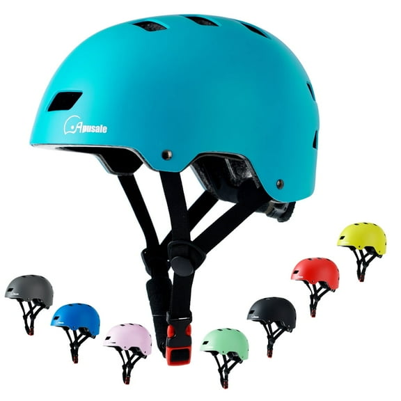 Adult Bike Skateboard Helmet, Adjustable and Multi-sport for Skate Scooter, Size for Men Women (Turquoise L)