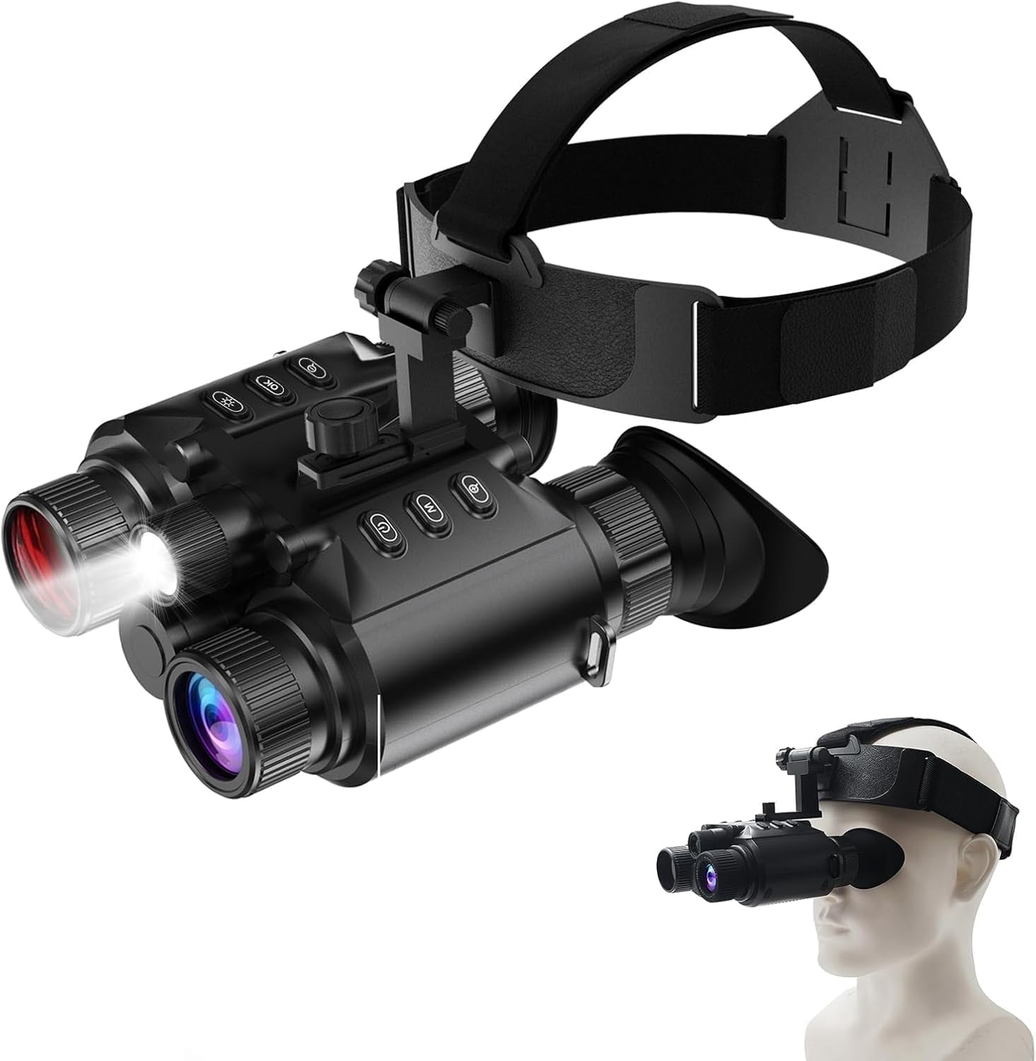 Adult Binoculars, 4K 2500ft Head-mounted Infrared Night Vision Goggles, Tactical Light, 8x Digital Zoom, Suitable for Outdoor, Camping and Travel