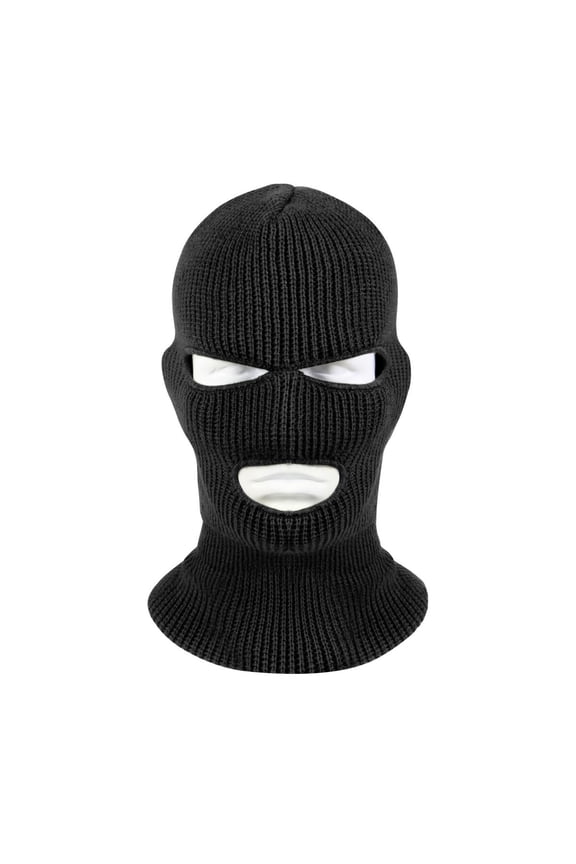 Adult Black 3-Hole Face Mask