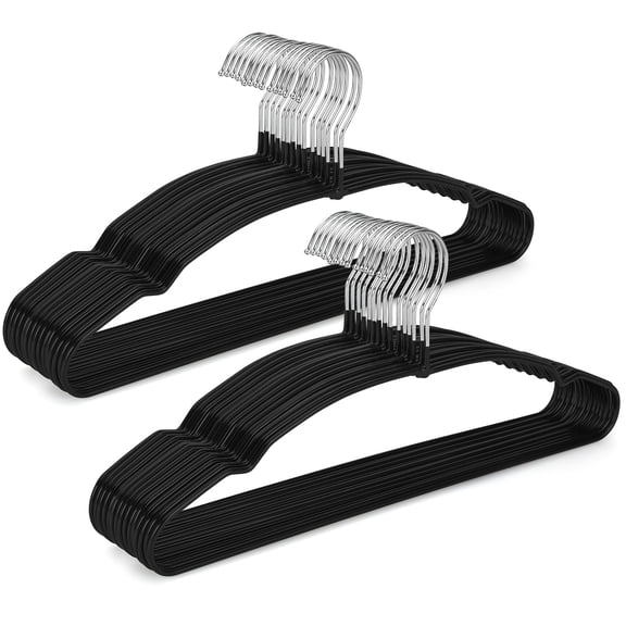 Adult Black-30 Pack Metal Clothes Hangers