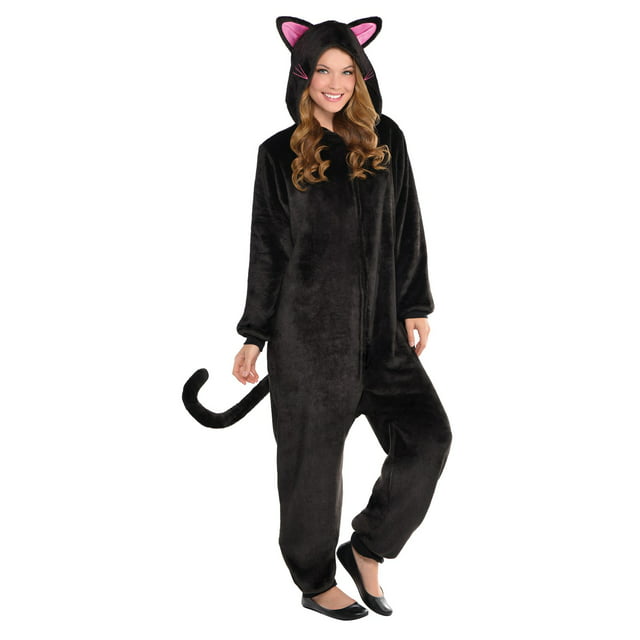 Adult Black Cat Onesie Costume - Walmart.com