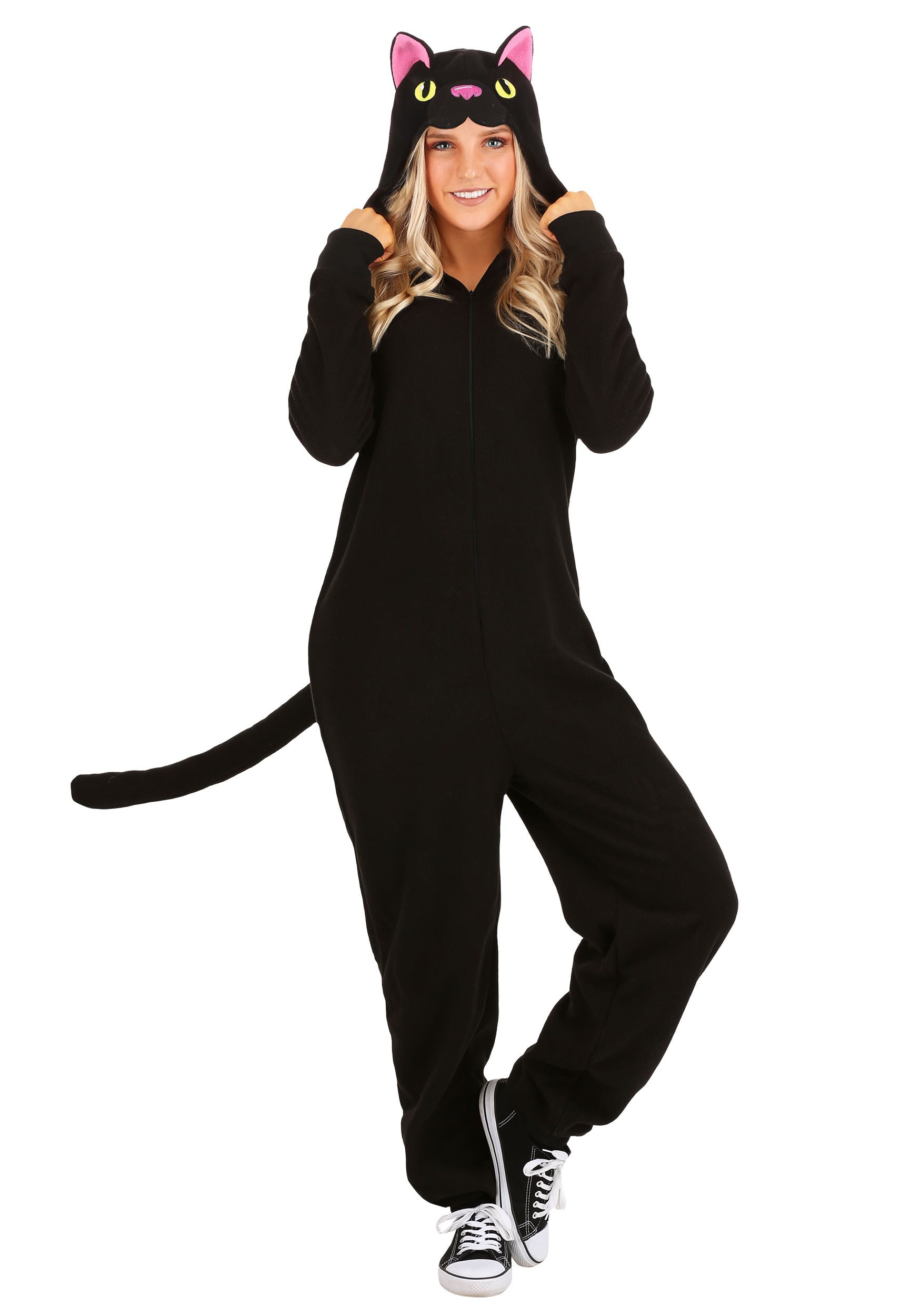 Adult Black Cat Onesie Walmart