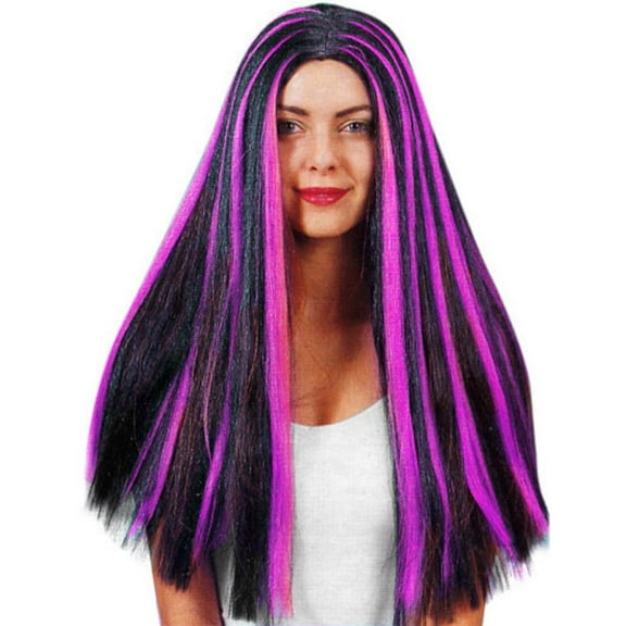 Adult Black & Purple Witch Wig