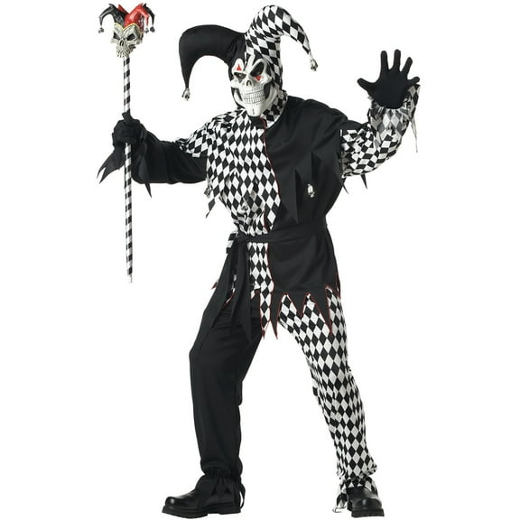 Evil Jester Adult Costume (Black/White)