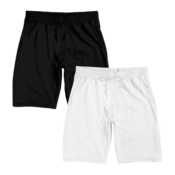Adult Black and White 2-Pack Lounge Shorts-XL