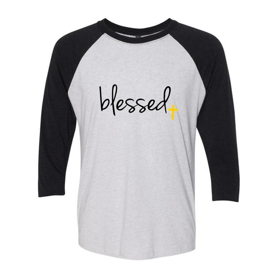 Adult Blessed Christian Humble 3/4 sleeve T-Shirt