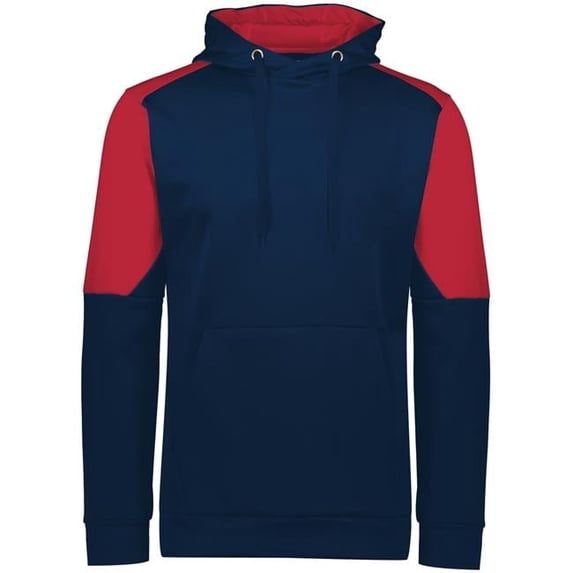 Adult Blue Chip Hoodie, Navy & Scarlet - 2XL
