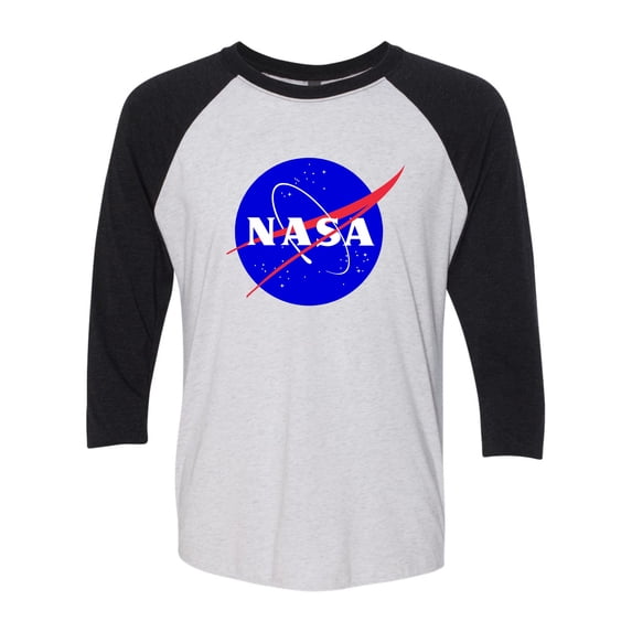 Adult Blue NASA Logo 3/4 sleeve T-Shirt