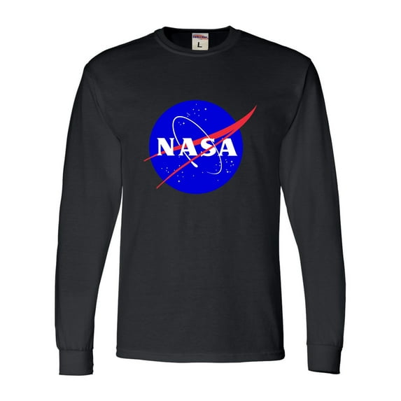 Adult Blue NASA Logo Long Sleeve T-Shirt
