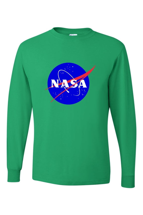 Adult Blue NASA Logo Long Sleeve T-Shirt